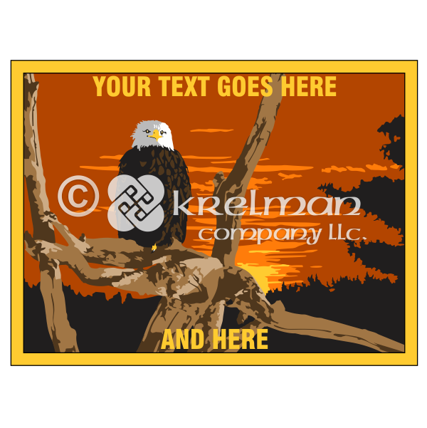 k2201-Bald-Eagle-On-Branches-Sunset-Forest
